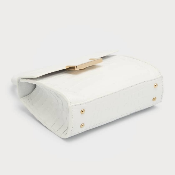 White Maria Oliver Michelle Crocodile top handbag - Picture 2 of 16